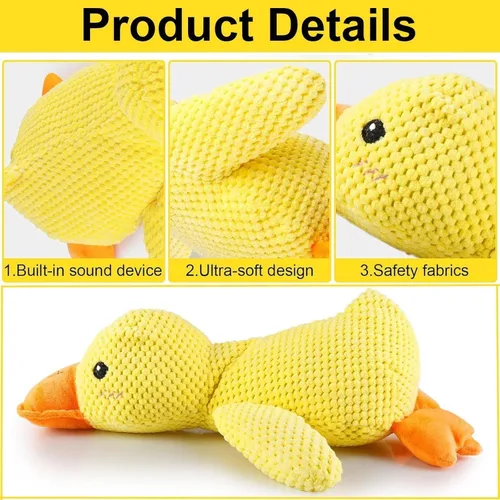 Miniatura 3 de Juguete de pato para perro, juguete para perros de pato charlatán, juguete de patito amarillo que calma a los perros, de larga duración atrae