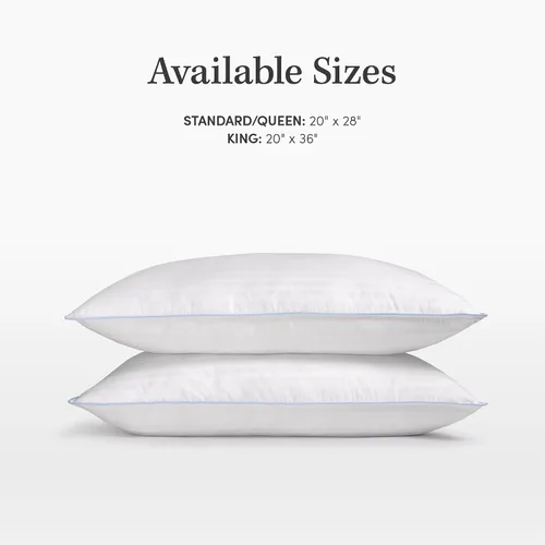Miniatura 7 de eLuxurySupply - Almohadas de cama de alta calidad, paquete de 2, almohadas de cama para dormir, densidad media y loft, funda 100% algodón y relleno