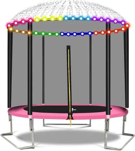 Miniatura 12 de Trampolín de 1500 libras, 8 pies, 12 pies, 14 pies, 16 pies, para niños y adultos, trampolín al aire libre con red de cierre, rociador, bola