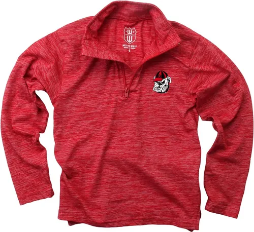 Miniatura 8 de Wes and Willy Camiseta de manga larga con cremallera de 1/4 para niños, para fanáticos de los deportes universitarios, de hilo nublado