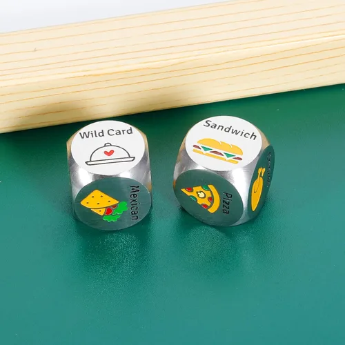 Miniatura 3 de 2 dados de comida para parejas, regalos de acero para el 11º aniversario, regalos del día del padre, regalos para hombres, papá, regalos