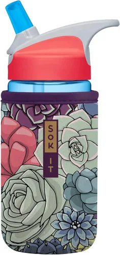 Miniatura 106 de Sok It BotlSok Funda para botella de agua con cubierta de neopreno aislante (Floral abstracto, se ajusta a CamelBak o Nalgene de 12 onzas)