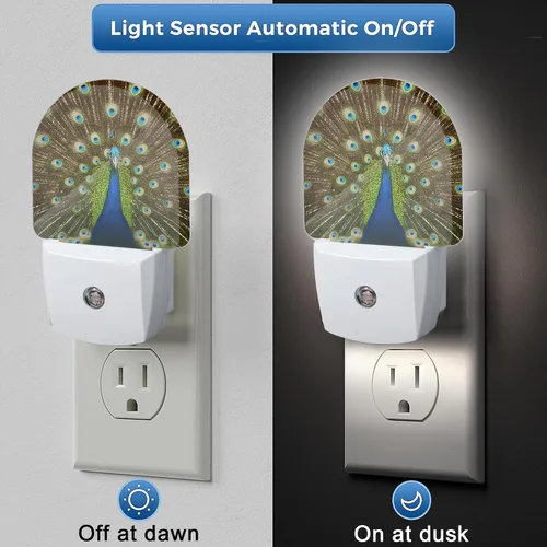 Miniatura 3 de El pavo real abre la luz nocturna, luces nocturnas se enchufan a la pared del hogar, escalera interior, pasillo de cocina, niños, niñas, mujeres