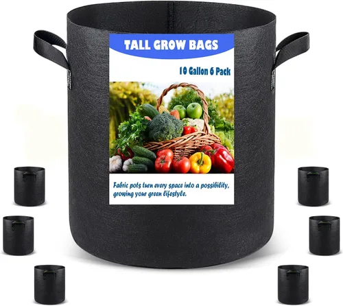 Miniatura 18 de Paquete de 5 bolsas de cultivo de 3 galones, macetas de cultivo de plantas de tela no tejida de alta resistencia para verduras