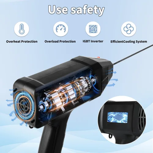 Miniatura 2 de Máquina soldadora de mano, máquina de soldadura portátil de 110 V con pantalla digital, inversor IGBT de 20 a 200 amperios, salida de soldadura
