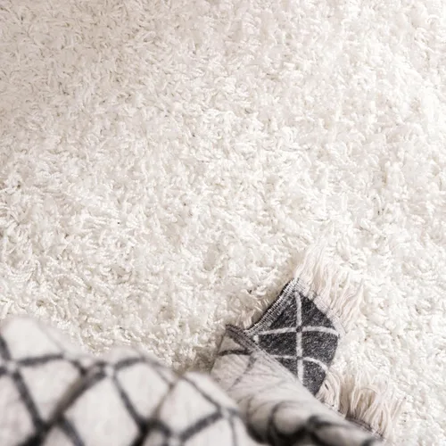 Miniatura 6 de Unique Loom - Alfombra de área de la colección Solid Shag (124 cm de diámetro, blanco nieve)