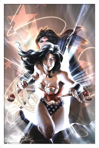 Miniatura 13 de Trends International DC Comics - Póster de pared de la Mujer Maravilla, 14.725 x 22.375 pulgadas, versión enmarcada de madera de granero