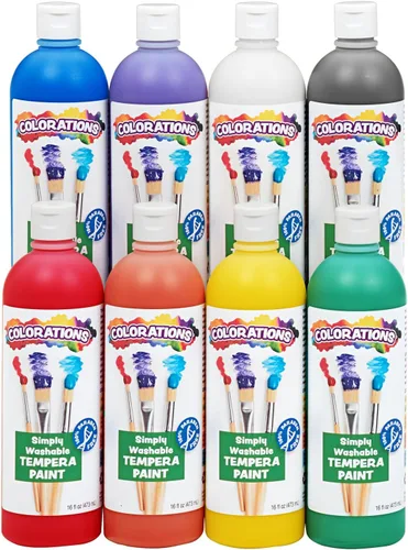 Miniatura 11 de Colorations - SWT16 Pinturas de témpera simplemente lavables, 16 onzas líquidas, juego de 11 colores, no tóxicas, vibrantes, atrevidas, pintura