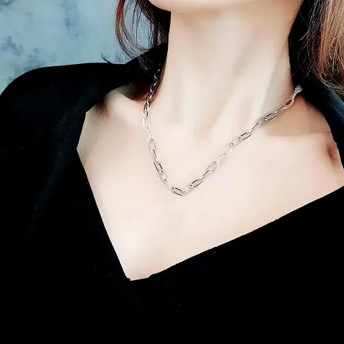 Miniatura 8 de MJartoria Collar de pentagrama de luna, collar de chakra de cristal, colgante, con dije, cadena de aleación multicapa, conjunto de gargantilla