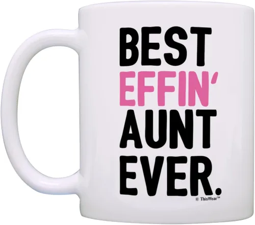 Miniatura 4 de Regalos para tía para mujer, regalo divertido para tía de la mejor tía Effin, regalo para tía, regalo para tía, taza de café, taza de café