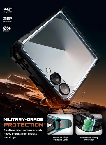 Miniatura 3 de SUPCASE Funda para Samsung Galaxy Z Flip 7 con soporte y protector de pantalla frontal (agarre Unicorn Beetle), [compatible con MagSafe]