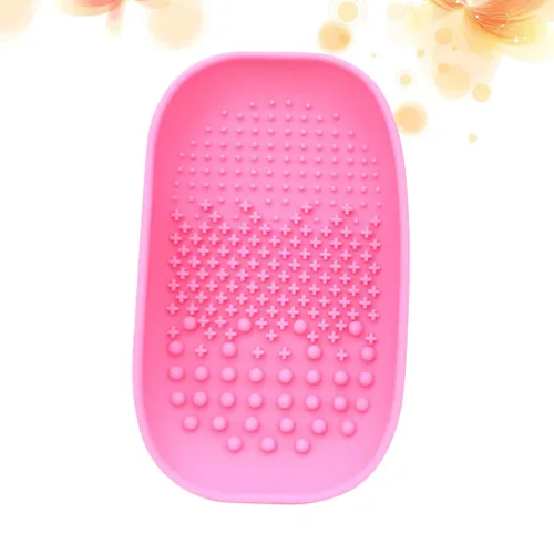 Miniatura 8 de Luxshiny Alfombrilla de limpieza de brochas de maquillaje de silicona, limpiador de brochas de maquillaje reutilizable con correa trasera