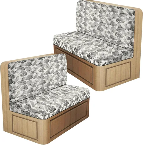 Miniatura 12 de ANARACHON Fundas de cojín elásticas con aspecto de cuero para caravana, fundas de cojín para asiento de cabina de caravana