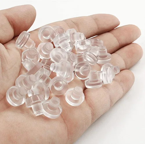 Miniatura 6 de Litoexpe Parachoques de vidrio con vástago, 30 piezas de agarres de goma transparente antideslizantes para mesa de patio espaciadores para muebles