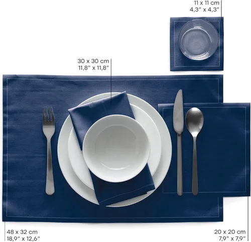 Miniatura 6 de Servilleta de Cóctel de Algodón - 4.5 x 4.5 in - 50 unidades por rollo - Azul Petróleo