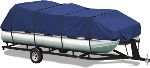 Miniatura 10 de EliteShield Cubierta Impermeable para Pontón, Poliéster 600D de Servicio Pesado Grado Marino Cubierta de Pontón Remolcable Cubierta de Embarcación