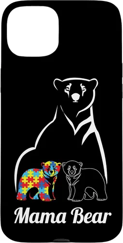 Miniatura 9 de Funda para iPhone 14 Pro Max para concientización sobre el autismo, mamá oso, mamá y niño