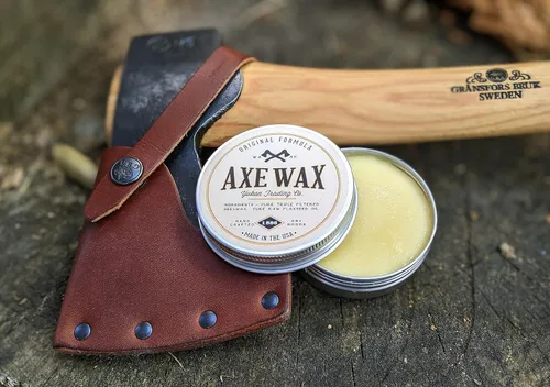 Miniatura 2 de Axe Handle Wax – Mango de cera de hacha y protección para la cabeza – Fórmula probada y verdadera de cera de abeja y aceite de linaza – lata de 2