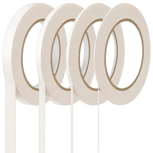 Miniatura 9 de Epakh 4 rollos de cinta para rayas finas, cinta de enmascarar de 1/16, 1/8, 1/4 y 1/2 pulgadas de ancho, para pintores automotrices DIY arte