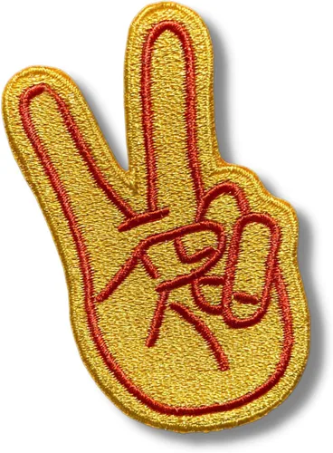 Peace Fingers – Parche Social Good – Parches bordados de estilo de vida para ropa, adhesivo fuerte, parches bordados para ropa, tela, mochila,
