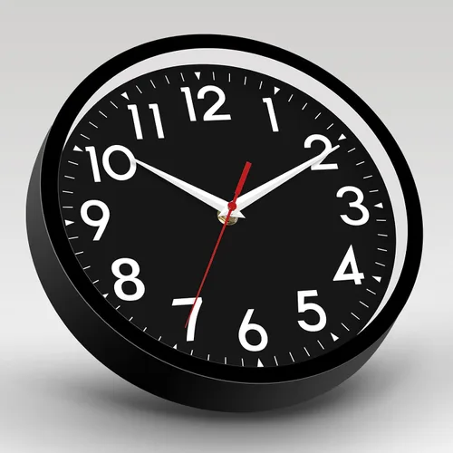 Miniatura 4 de DAXSMY - Reloj de pared negro de 10 pulgadas, funciona con pilas, simple, silencioso, sin tictac, analógico, decorativo para cocina, baño