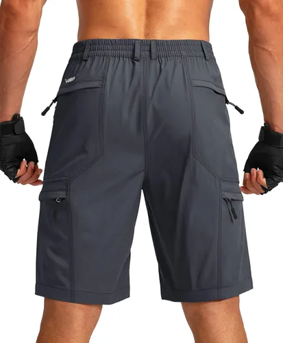 Viodia Pantalones cortos tipo cargo de senderismo para hombre con 6 bolsillos, de secado rápido, ligeros, elásticos, para hombre, pesca, al aire