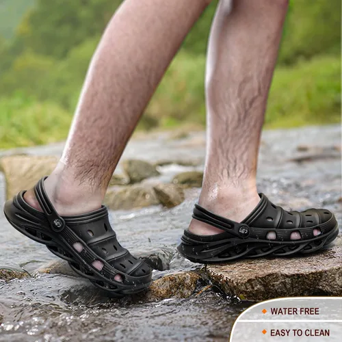 Miniatura 7 de KEMISANT Zuecos para hombre, unisex, sin cordones, para jardín, zapatos limpiadores, zapatos de trabajo en casa, acolchados, de apoyo