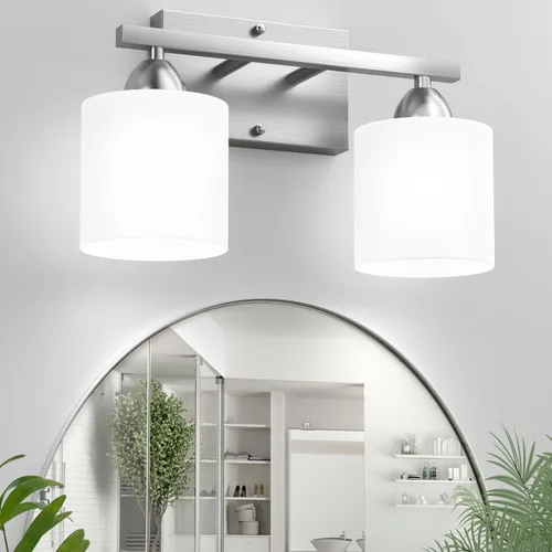 Miniatura 12 de Luces de baño negras sobre espejo, lámpara de tocador anti-óxido para baño, moderna lámpara de pared de 2 luces para sala de estar, base estándar