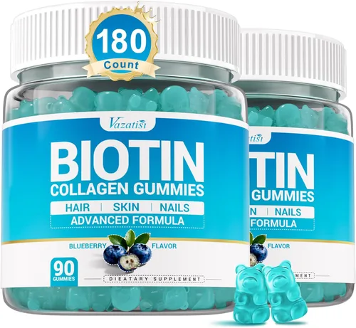 Gomitas de biotina de 15,000 mcg con colágeno y queratina, gomitas 13 en 1 para la piel y las uñas para mujeres y hombres, crecimiento del cabello,