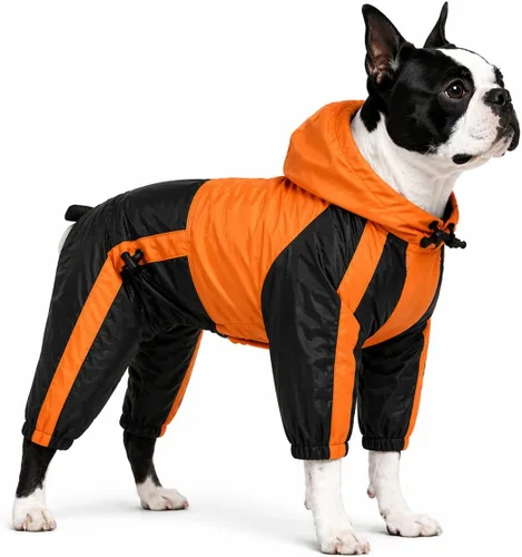 Miniatura 21 de Ropa para mascotas, ropa para perro, ropa para lluvia, nieve, impermeables, cuatro patas, impermeable para perros pequeños, medianos, grandes, Rojo