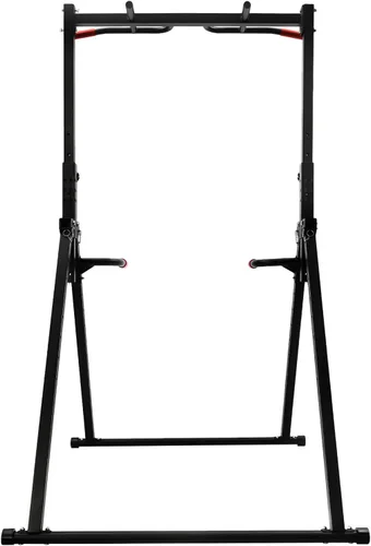Miniatura 3 de Soporte de barra de dominadas plegable, torre de potencia de 440 libras con altura ajustable y estructura triangular estable, estación de inmersión
