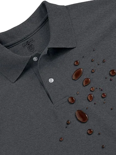 Miniatura 4 de Jerzees Polo de manga larga para hombre y hombre, mezcla de algodón, cierre de dos botones, ajuste regular, tallas S-2X