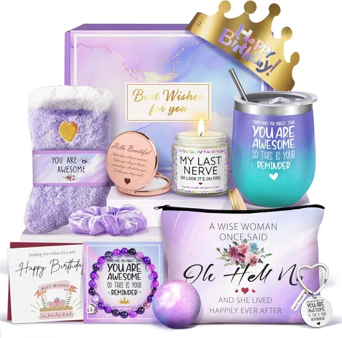 Gemwi Regalos para mujeres, regalos de cumpleaños para mujeres, cesta de regalos de feliz cumpleaños, juego de regalo para mejores amigas, hermana,