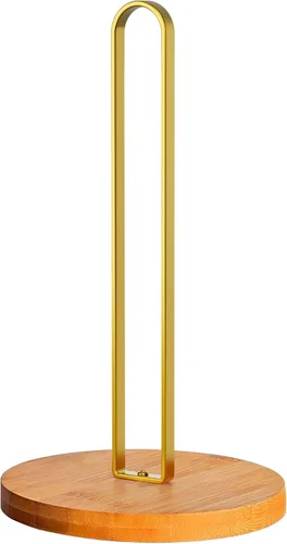 Miniatura 10 de TONLEA Toallero de madera para encimera, soporte para toallas de cocina con base antideslizante para baño, color negro, 2