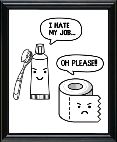 Divertidas decoraciones e impresiones de baño, arte de pared, marco de 8 x 10 pulgadas