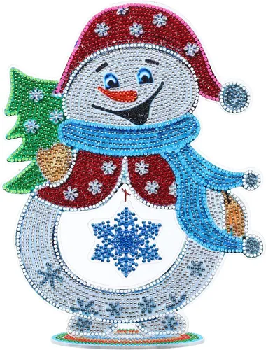 Miniatura 9 de YEESAM Art Kit de pintura de diamantes de imitación para árbol de Navidad, luminoso, árbol de Navidad y mesa de Papá Noel, 10.6 pulgadas, decoración