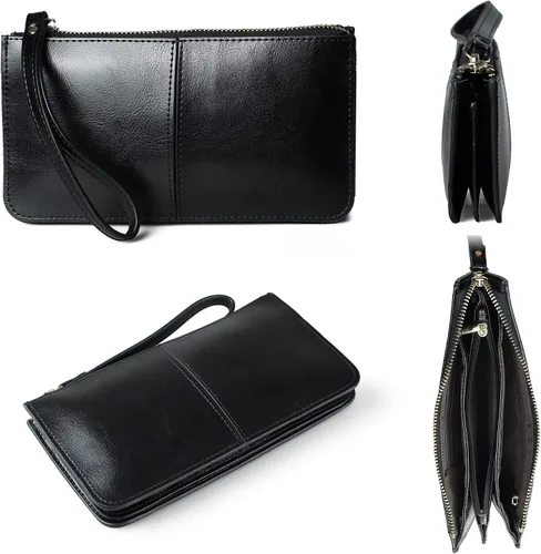 Miniatura 6 de Befen - Bolso clutch de mano de cuero con correa para teléfono celular organizador de tarjetas