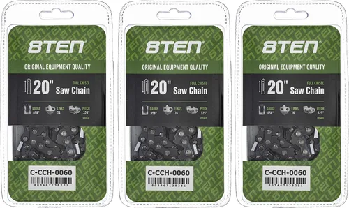 Miniatura 108 de 8TEN Cadena de motosierra semi cincel de 6 pulgadas .050 1/4 42 DL para Worx WG320 Black & Decker LLP120 (paquete de 3)