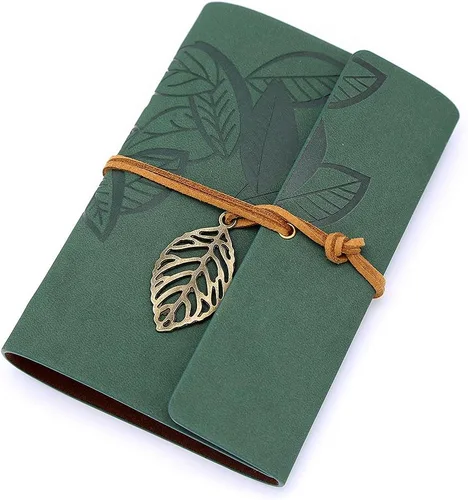 Miniatura 12 de Funda para notebook de cuero sintético, estilo vintage, con diseño de hojas, Negro