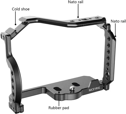 Miniatura 5 de NICEYRIG Jaula para Panasonic Lumix G95 G85, jaula de cámara de ajuste de forma con riel NATO Cold Shoe - 407