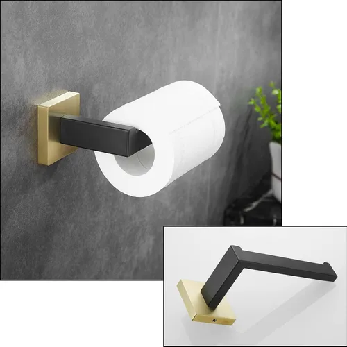 Miniatura 3 de Juego de accesorios de baño de 23.6 pulgadas, 2 ganchos para toallas, soporte para papel higiénico, soporte para toallas de mano, accesorios de baño