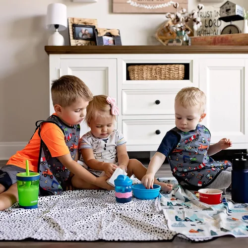 Miniatura 12 de BapronBaby Adventure Awaits - Tapete impermeable para debajo de sillas altas, suelos, mesas, tiempo de juego o artes y manualidades, lavable a