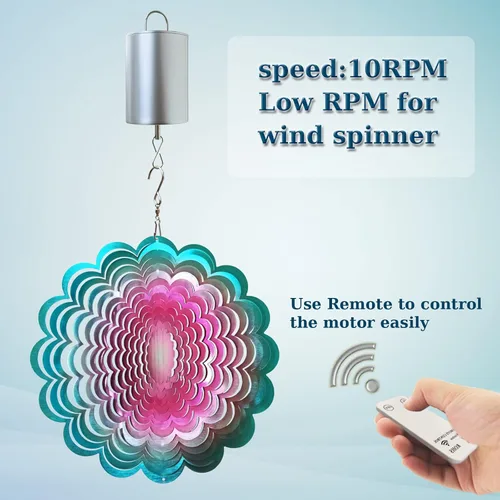 Miniatura 4 de Motor de Bola de Disco FONMY con Batería Operada por Control Remoto 10RPM Gancho de Visualización Rotativo para Hilandero del Viento, Móvil de Cuna