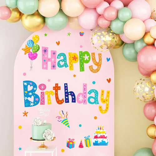 Miniatura 4 de Colorido cartel de feliz cumpleaños, calcomanías de cumpleaños para telón de fondo, decoraciones de fiesta de cumpleaños para niños, pancarta