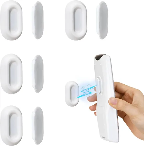 Miniatura 12 de XYOFUN Soporte magnético para control remoto de pared, 4 unidades, organizador autoadhesivo sin taladros para aire acondicionado y controles remotos