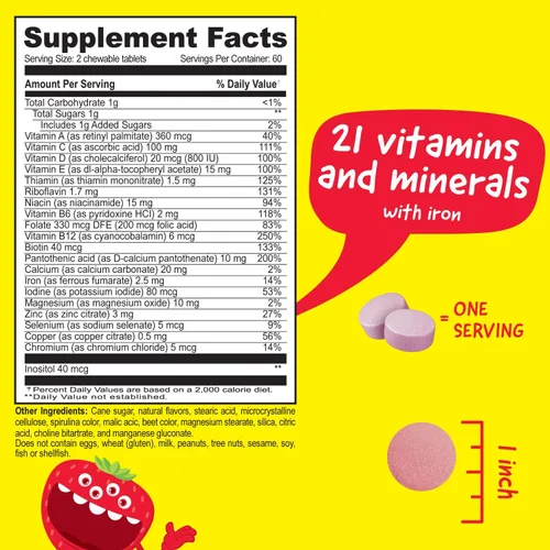 Miniatura 3 de VitaWorks Paquete masticable de zinc para niños de 15 mg + multivitamínico masticables