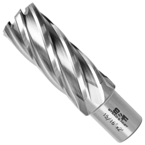 Miniatura 24 de S&F STEAD & FAST Cortador anular, diámetro de corte de 9/16" x 1" profundidad de corte para prensa de taladro magnética, brocas Mag con pasador