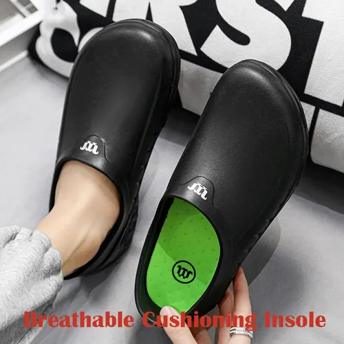 Miniatura 2 de MEIAGDT Zuecos de trabajo para mujer y hombre, zapatos de cocina, antideslizantes, impermeables, para restaurante, jardín, enfermería, servicio