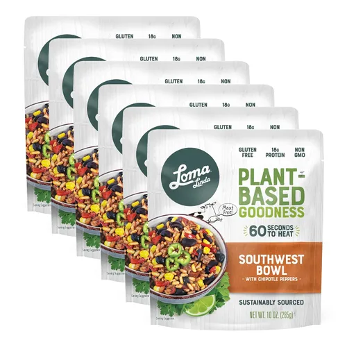 Miniatura 3 de Loma Linda - Paquetes completos de solución de comida a base de plantas (tazón de chipotle del suroeste (10 onzas), paquete de 6