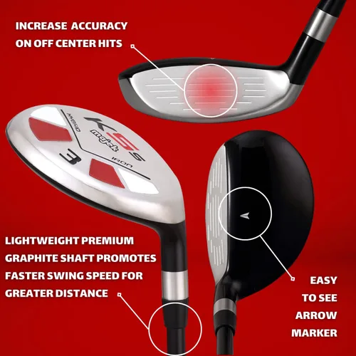Miniatura 3 de Majek juego de golf All Hybrid para jugadores profesionales. Incluye: palos de golf nivel senior flexibles n.º 3, 4, 5, 6, 7, 8, 9, PW. Total de 8